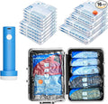 16 Pack Travel Vacuum Bags with Pump，vacuum travel bags with pump (2J/2L/2M2S/4 ROLLER BAGS/4 SMALL ROLLER BAGS), vacuum seal bags for clothing travel and home organization.