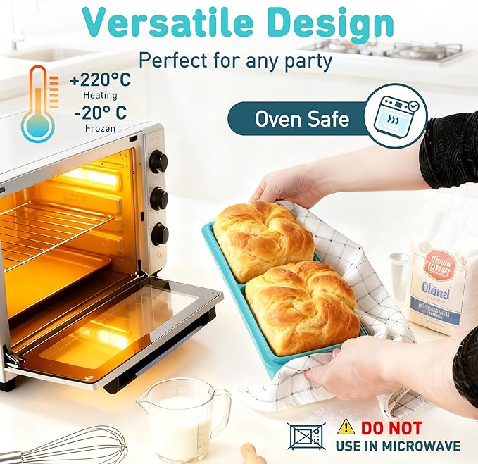 Silicone Freezer Tray with Lid Soup Freezer Container Molds with Steel Reinforced Rim Large Ice Cube Tray Makes 4 Perfect 2 Cup Portions Cubes Storage for Soup, Sauce, Leftovers Food Kitchen Things