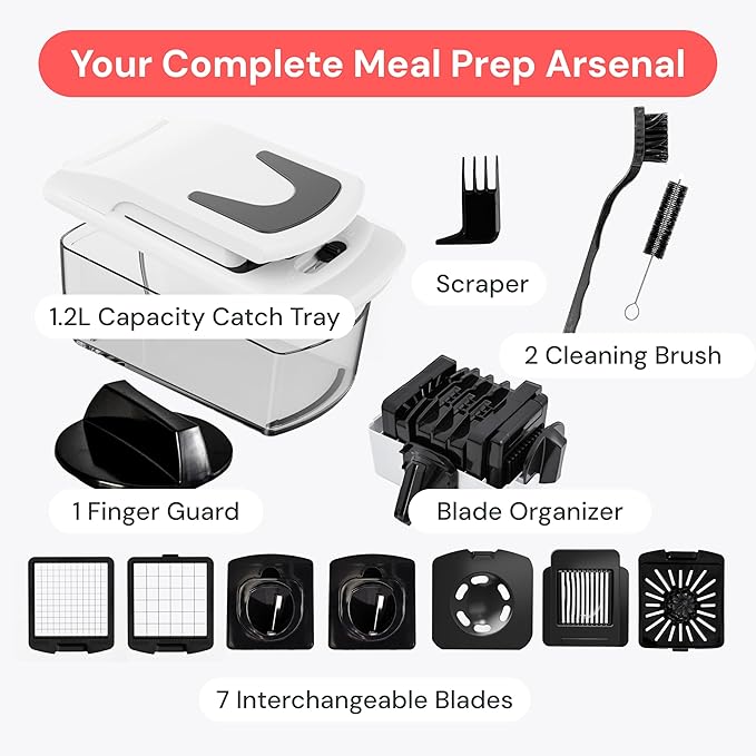 Fullstar The Original Pro Chopper - Vegetable Chopper and Spiralizer, Food Chopper with Container, Fruit Slicer, Kitchen Gadgets & Accessories, Home Essentials (8 in 1, Black)