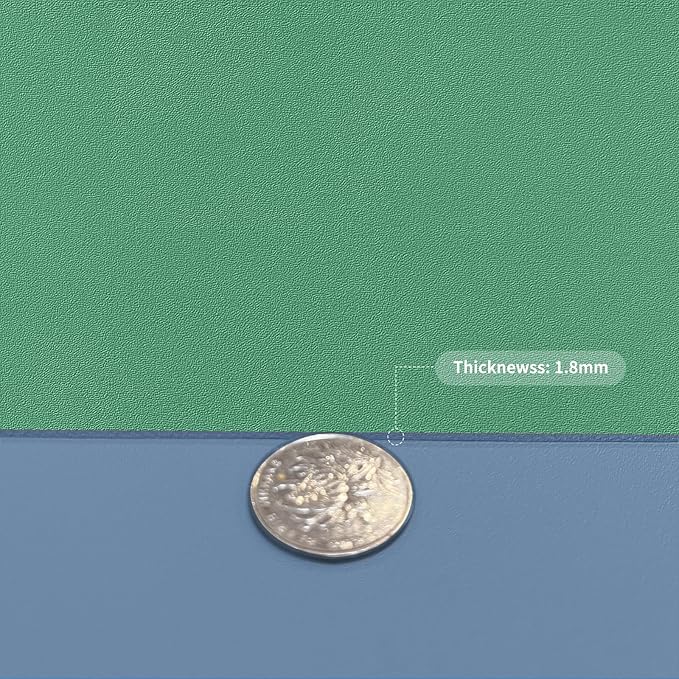 Leather Table Cover,1.8mm Thick,35.4x70.9 Inch,Table Protector for Dining Room Table,Dining Table Cover,Table Cover Protector,Dining Table Pads(Grayish Blue+Dark Green,35.4x70.9)