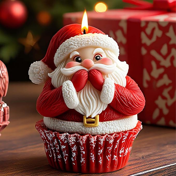 Santa Claus Cylinder Molds Silicone Wave Spiral Candle Mold - Silicone Resin Casting Molds for Candle & Resin & Soap Craft Supplies
