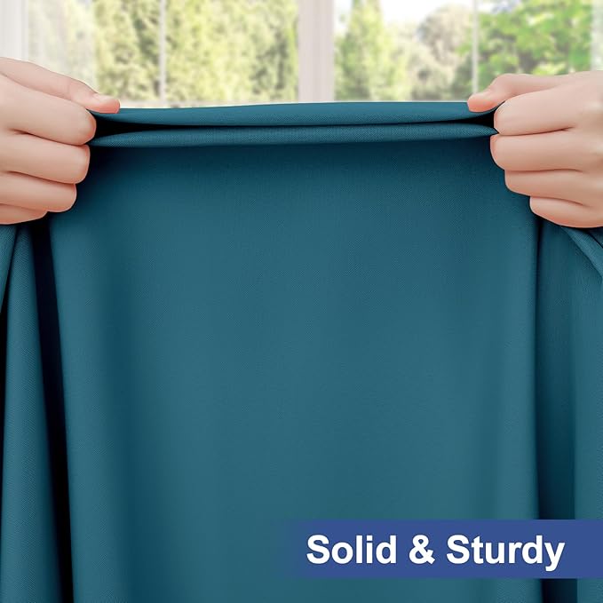 homing Rectangle Table Cloth Cover, Waterproof Polyester Elastic Fitted Tablecloth, Fits for 6 Foot Folding Tables, Washable Table Protector for Picnic, Camping, Outdoor (Peacock Blue, 30" x 72")