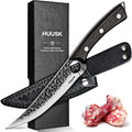 Huusk Viking Boning Knife 6 inch, Japanese Boning Knives for Meat Cutting, Full Tang Fillet Knives with Sheath, Brisket Trimming Knives for BBQ, Camping, Ideal Gift