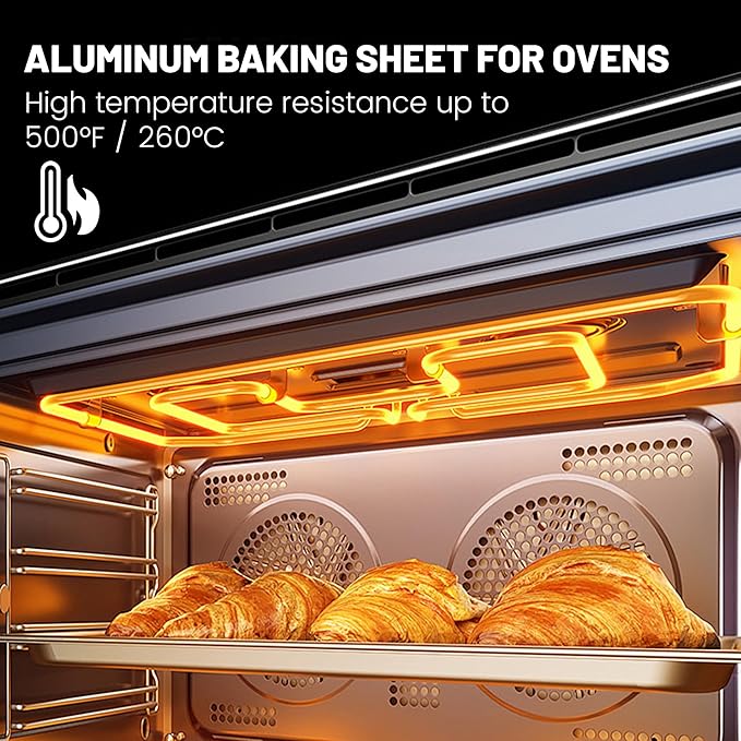 6 Pack Half Size Baking Sheet Pan Aluminum Commercial Pan for Oven Freezer Bakery Hotel Restaurant 13" × 18"