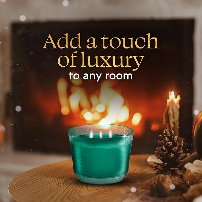 Glade 3-Wick Scented Candle Jar, Balsam & Spruce, Air Freshener Infused with Essential Oils, 6.8 Oz, 3 Count
