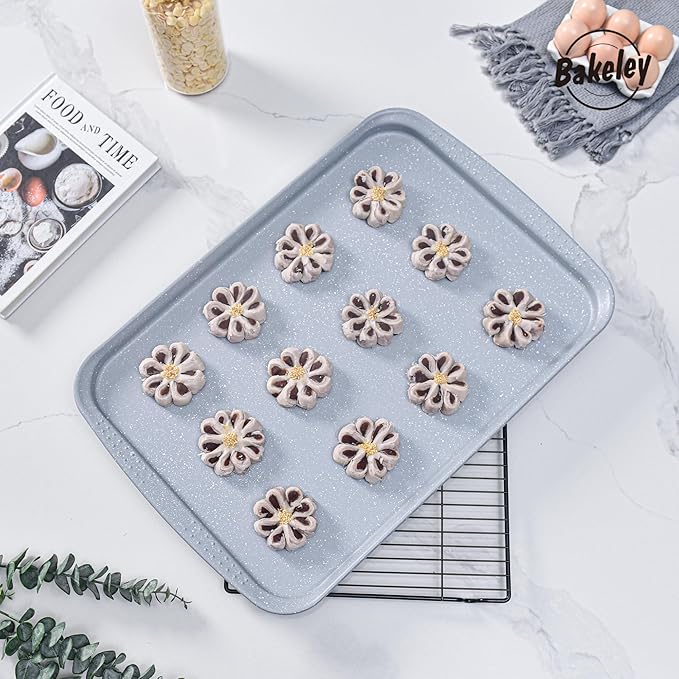 20-Inch Baking Sheet Pan, Professional Non-Stick Three Quarter-Sized Cookie Sheet Carbon Steel Baking Tray for Oven 20" x 14"