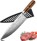 Chef Knife, 8 Inch Professional Kitchen Chef Knife with Sheath, German High Carbon Stainless Steel Ultra Sharp Knife, Chef Knives with Ergonomic Handle and Gift Box