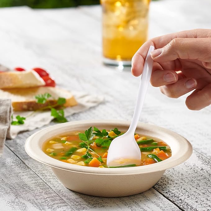 Pantry Value [400 Count] Lightweight White Plastic Spoons - Disposable Cutlery for Parties, Events, and Dinner (Formerly Comfy Package)