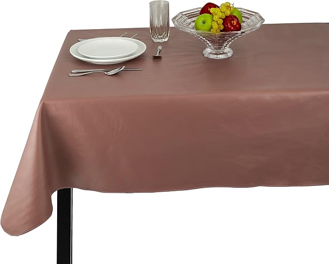Yourtablecloth Heavy Duty Vinyl Rectangle or Square Tablecloth – 6 Gauge Heavy Duty Tablecloth – Flannel Backed – Wipeable Tablecloth with Vivid Colors & Many Sizes 52 x 90 Sky Blue