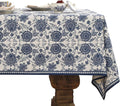 patdrea Designer Vintage Blue Rectangle Tablecloth,Linen Anti-Wrinkle Paisley Pattern Farmhouse Table Cloth,Decor Table Cover Cloth for Kitchen Dining,Christmas,Thanksgiving,55"x87"-Lantang a