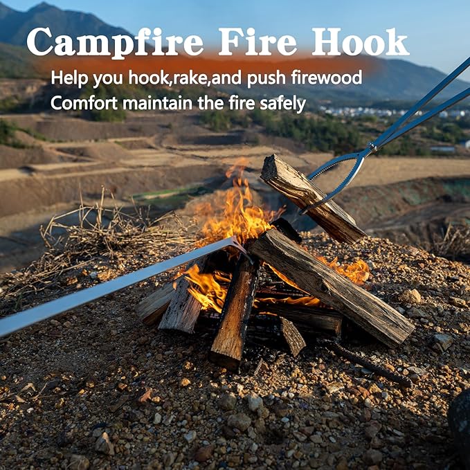 36" Stainless Steel Fire Log Tongs Firewood Grabber and Fire Poker Set,Large Fire Pit Tool Outdoor/Indoor Bonfire Campfire Backyard Deck Camping Log Grabber Safely Moves Firewood