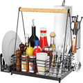 Grill Caddy, BBQ Caddy for Outdoor Grill with Paper Towel Holder, Picnic Condiment Utensil Storage for Outdoor Camping, Tailgating Essentials, RV Essentials, Grilling Accessories,Gifts for Men