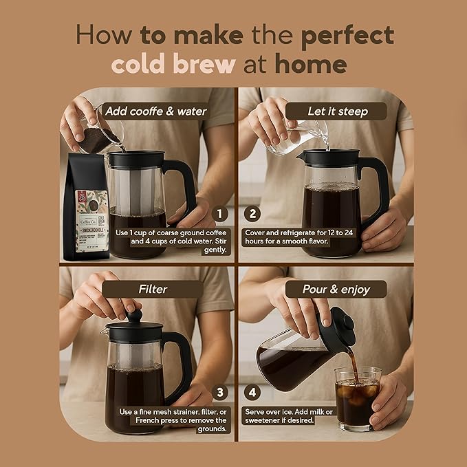 Snickerdoodle - Flavored Cold Brew Coffee Grounds for French Press - Inspired Coffee Co. Local Coarse Ground Coffee for Cold Brew - Resealable Bag 12 oz (Pack of 2)