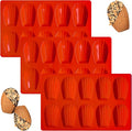 Madeleine Pans for Baking, Non-stick Silicone Madeleine Cookies Trays for Baking, 3Pcs Shell Shape Madeleine Mold Cake Pans (Regular(10-Cavity))