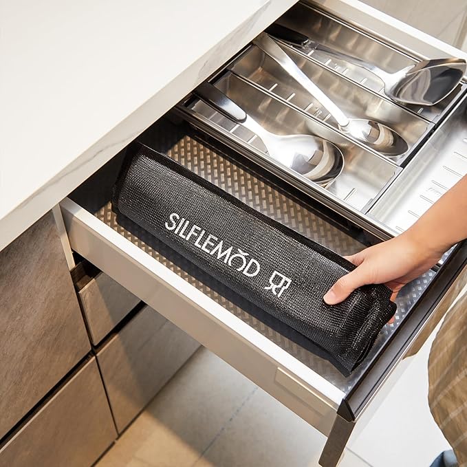 SIFLEMOD Silicone Baguette Mold - Non-stick Fench Bread Flexi Mesh Pan, Perforated Sandwich Baking Liners, Silicone Bread Baking Forms (5 Loaf, Black)