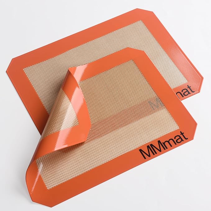 Silicone Baking Mats - Best German Silicone - Non Slip Silicone Baking Sheet, Non Stick Reusable Silicone Mats for Baking, Oven Liner, Counter Mat - 2 Toaster Oven Size Baking Mats