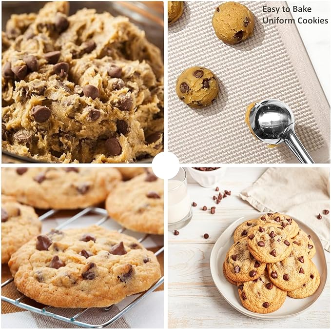 Cookie Scoop, Ice Cream Scoop, 2.5Tbsp/42ml/1.4 oz Cookie Scoops for Baking, 18/8 Stainless Steel Cookie Scooper for Baking, Cookie Dough Scoop, Ice Cream Scooper with Trigger Release (Red)