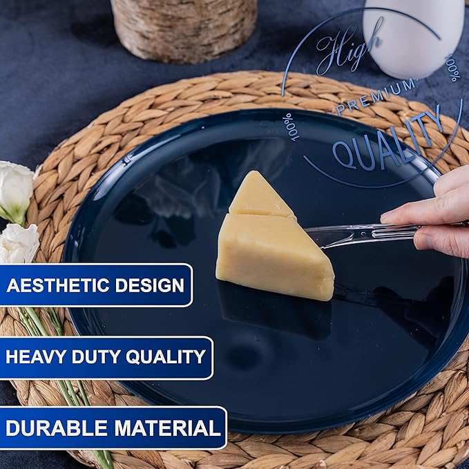 Party Bargains Disposable Cutlery set, Color: Clear Sapphire, Count: 720 Pcs: 120 Knives, 240 Spoons, 360 Forks