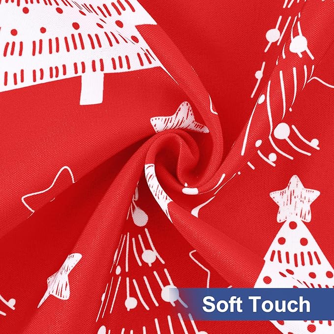 homing Rectangle Table Cloth Cover, Waterproof Polyester Elastic Fitted Tablecloth, Fits for 8 Foot Folding Tables, Washable Table Protector for Christmas, Holiday, Party (Christmas Tree, 30" x 96")