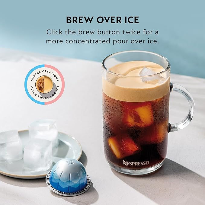 Nespresso Festive Vertuo Pop+ Deluxe Coffee and Espresso Maker by Breville with Milk Frother, Matte Black Gold