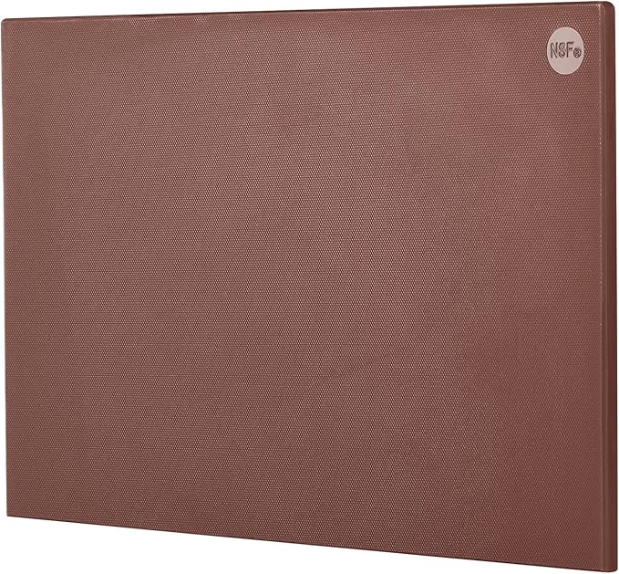 CURTA Cutting Boards for Kitchen, 24" x 18" x 0.5" Brown Color Coded Plastic Commercial Chopping Board Anti Slip Surface Dishwasher Safe