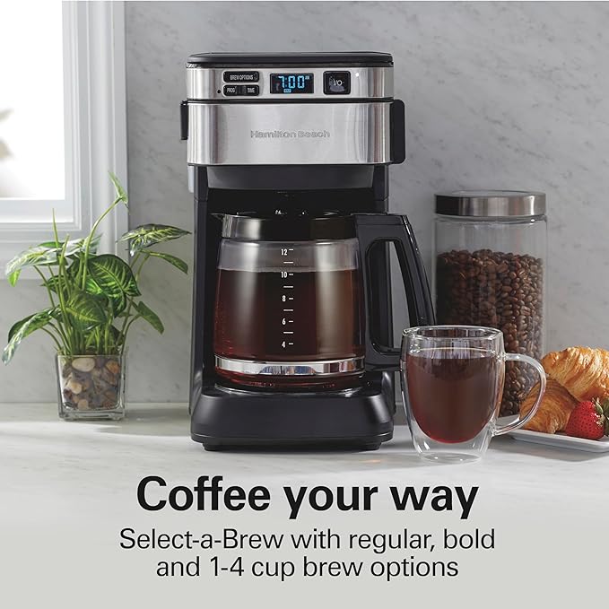 Hamilton Beach 12 Cup Programmable Coffee Maker, FrontFill™ Drip Coffee Maker