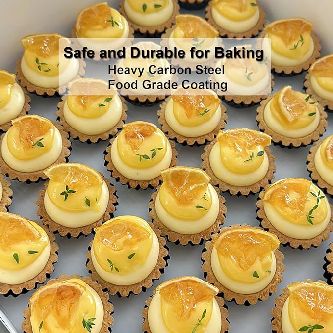 3 Inch Mini Quiche Pans 12 Pack, Round Egg Tart Molds with Removable Bottom. Small Tart Pans w/Non-Stick Coating Rugged Carbon Steel for Tartlets Shells Desert Making Christmas Festival Party