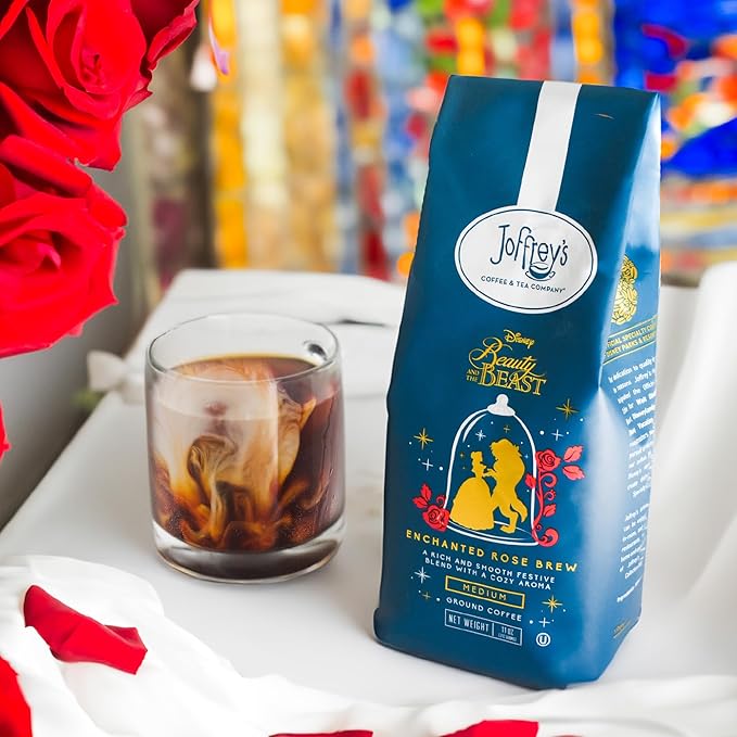 Joffrey's Coffee - Disney Beauty & The Beast Enchanted Rose Brew, Disney Specialty Coffee Collection, Arabica Ground Coffee, Artisan Medium Roast, Rich & Smooth Taste (Ground, 11oz)