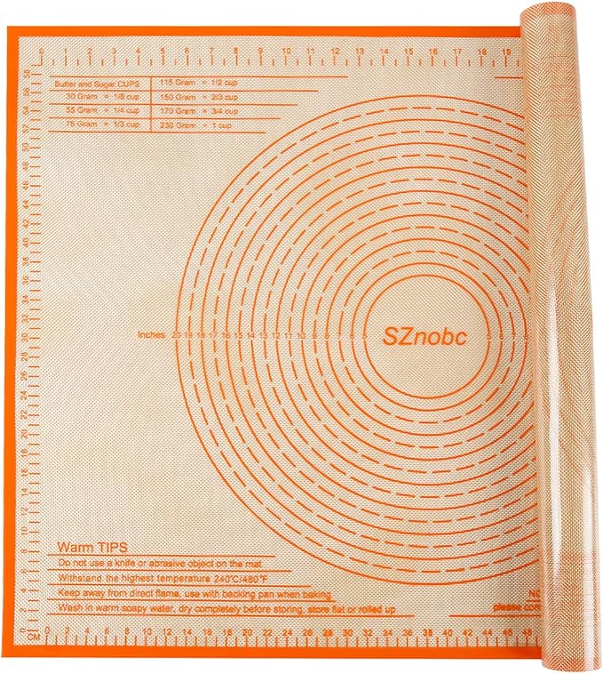 Non-slip Silicone Pastry Mat 36''By 24'' Nonstick Baking Mats Extra Large Counter Mat for Dough Rolling, Pastry, Pie Crust, Fondant, Cookies, Bread, Pasta, Pizza Mat