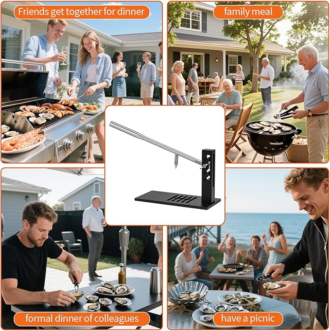 Stainless Steel Oyster Clam Opener Machine,Oyster Shucker Tool,Adjustable Oyster Opener Tool,Including Knives, Gloves and G-Clip,Suitable for Seafood Tools for Hotel, Family and Buffet