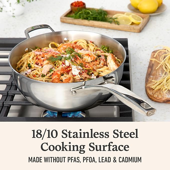 Premier Stainless Steel 4.5-Qt Chef's Pan with Lid