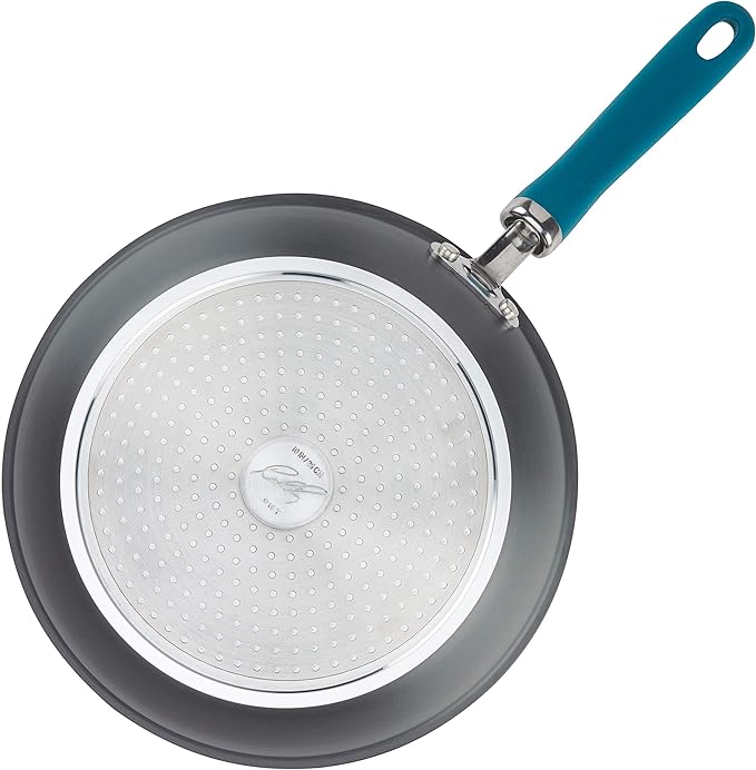Rachael Ray Create Delicious Deep Hard Anodized Nonstick Frying Pan Set / Fry Pan Set / Hard Anodized Skillet Set - 9.5 Inch and 11.75 Inch, Gray