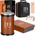Davior Rolling Knife Sharpener Kit with Diamond Discs, 15° & 20° Multi Angle Magnetic Knife Sharpener Roller Tool for Kitchen and Pocket Knives, Finger Protector, Leather Strop & Carry Bag