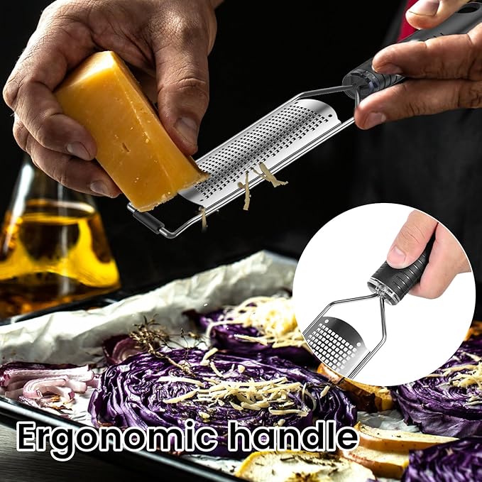 4Pcs Stainless Steel Grater for Different Food Grater with Non-Slip Handle for Vegetables Cheese Shredder and Lemon