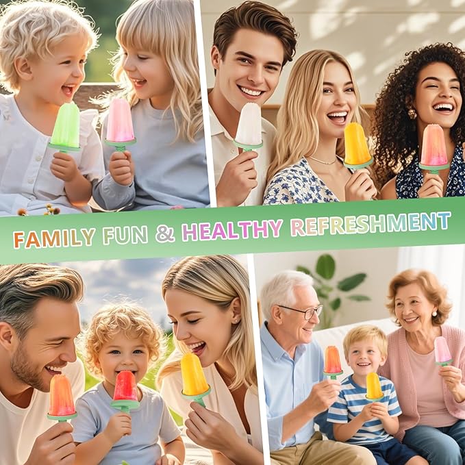 Silicone Popsicle Molds for Toddlers, 6-Cavity x 2oz Food-Grade Ice Pop Mold, Reusable DIY Fresh Fruitsicle Frozen Treats Maker (GREEN)