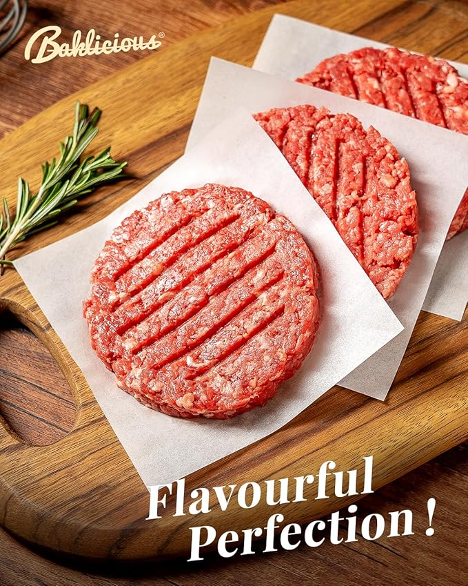 Baklicious Hamburger Patty Paper – 1100Pcs of 5.5"x5.5" Non-Stick Patty Paper Squares – Craft Perfect Burgers! Elevate Your Game with Seamless Separation & Versatile Use in Oven, Microwave,Freezer!