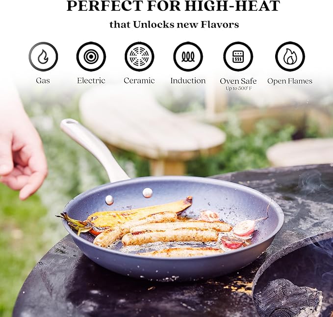 Alva Black Angus 9.5 & 11” Carbon Steel Frying Pan Set – Naturally Nonstick, PFAS-Free & Toxin-Free, Oven & Induction Safe, Chef-Grade Heat Control, Built to Last a Lifetime, Designed in Belgium