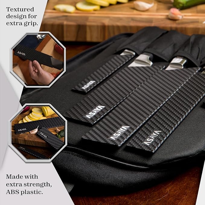 Asaya Professional Knife Edge Guards -Universal Blade Covers - Extra Strength, ABS Plastic and BPA-Free Felt Lining, non-Toxic and Food Safe - Knives Not Included (4Pcs)