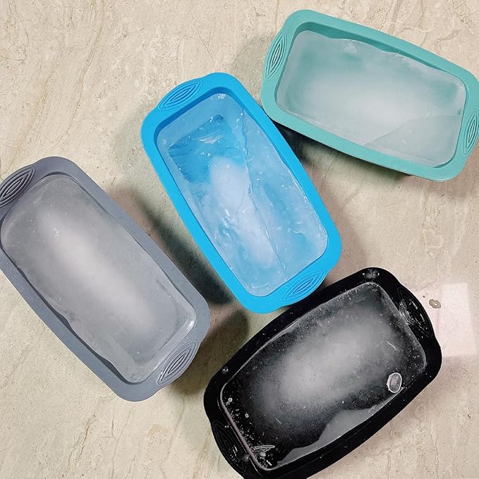 8Pcs Extra Large Ice Block Mold, Silicone Ice Block Molds for Ice Bath Tub, Big Ice Cube Molds for Ice Bath, Blue Ice Maker for Cold Plunge or Coolers, Ice Tray Accessories for Ice Bath Chiller