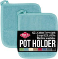 RITZ Terry Potholder & Hot Pad: Unparalleled Heat Resistant, Durable 100% Cotton – Ergonomically Designed for Optimal Grip – Easy-Care Machine Washable – 2-Pack, Dew