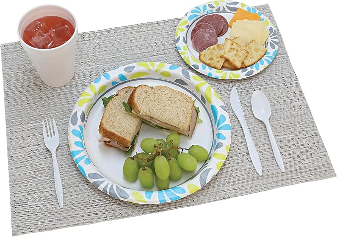 Genuine Joe Printed Paper Plates, 10" (Pack of 125)