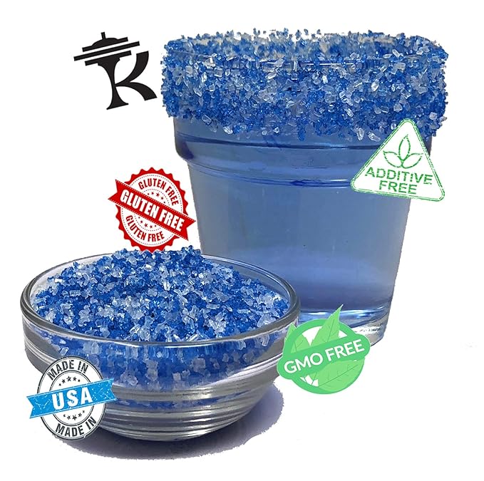Snowy River Blue Dream, Cocktail & Margarita Sugar Rimmer - Vibrant Naturally Colored Sugar for Cocktail Rimming, Baking & Decorating, Medium Crystal - 3oz