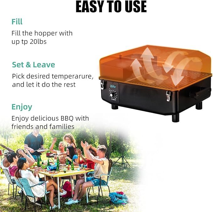 Z GRILLS 200A Table Top Wood Pellet Grill, Pellet Smoker with PID V2.1 Controller, Meat Probes, 202 sq.in Cooking Area, Fit for RVs, Road Trips & Apartments