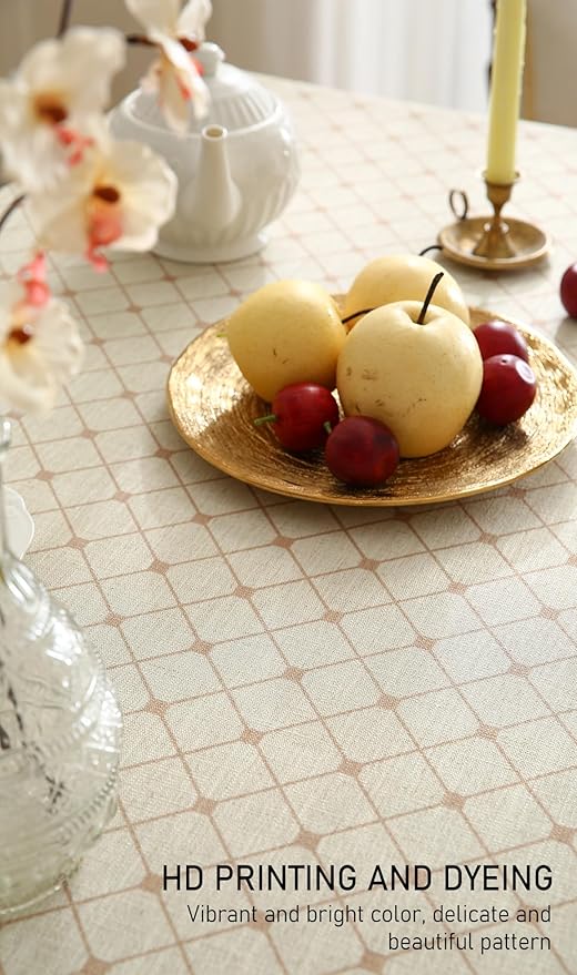 ISAENNE Designer Vintage Linen Floral Square Tablecloth,Fall Colorful Modern Table Cloth,Wrinkle Resistant Decor Tablecloths for Dining Thanksgiving Kitchen Christmas,67"*67"-Bertina E