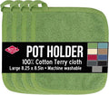 RITZ Terry Potholder & Hot Pad: Unparalleled Heat Resistant, Durable 100% Cotton – Ergonomically Designed for Optimal Grip – Easy-Care Machine Washable – 4-Pack, Cactus Green