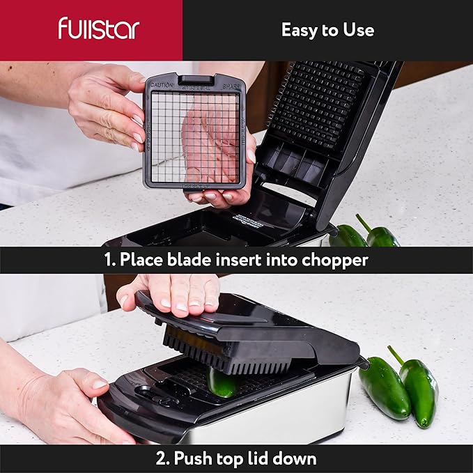 Fullstar The Original Pro Chopper - Vegetable Chopper and Spiralizer, Food Chopper with Container, Fruit Slicer, Kitchen Gadgets & Accessories, Home Essentials (9 in 1, Silver)