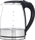 COOK WITH COLOR Electric Tea Kettle, 1.8L Cordless Hot Water Boiler, 1200W Rapid Boil, Auto Shutoff & Boil Dry Protection, BPA-Free, Sleek Countertop Design, Black