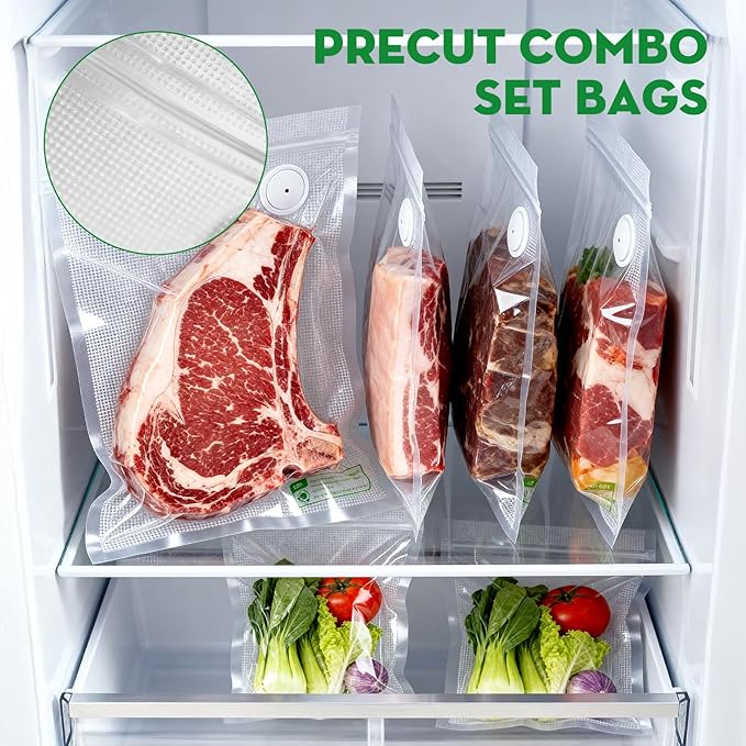 Vacuum Sealer for Food with Visible Water Tank, Handheld Saver Compact Vacuum Sealer Machine with 14 Reusable Vacuum Bags, 6X Preservation & Fresh, Includes Gift Wrapping