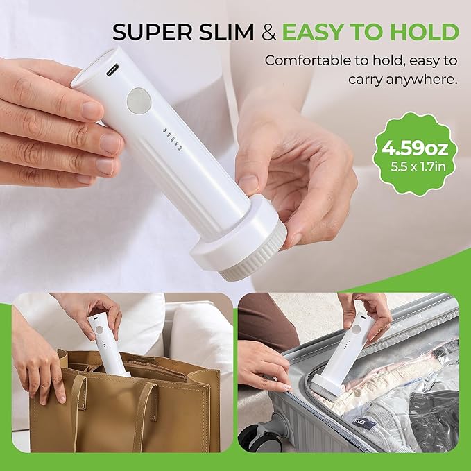 Vacuum Storage Bags for Travel - 12 Pack Compression Packing with Wireless Electric Pump for Luggage Vacuum Seal Bags for Clothes Suitcase Space Saver Organizer 4 XSmall/4 Small/4 Medium