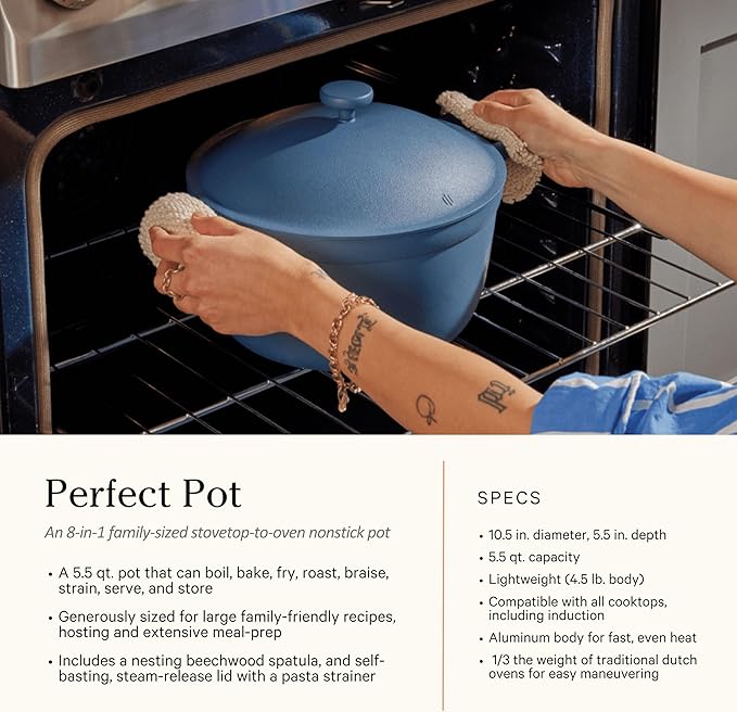 Our Place Cookware Set - 13-Piece Kit Including the Always Pan, Perfect Pot and Spatulas | Multifunctional, Toxin-Free Nonstick | Heat Safe up to 450°F | Oven, Stove, Induction Compatible | Blue Salt